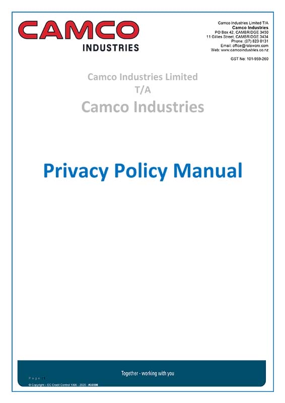 Camco Industries Privacy Policy