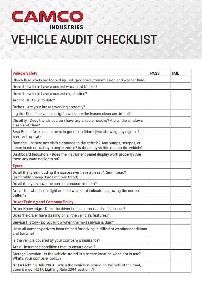 Vehicle AuditChecklist