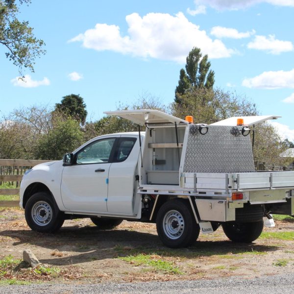 2 Door Box Body, Flat Deck, Lighting + Electrical, Underdeck Drawer + Toolboxes
